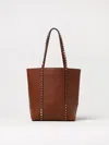 Valentino Women's Caramel Leather Medium Rockstud Shopping Bag In Leather