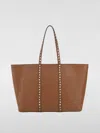 Valentino Women's Caramel Leather Medium Rockstud Shopping Bag In Leather