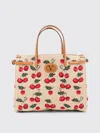 Valentino Antibes Small Cherryfic Leather-trim Tote