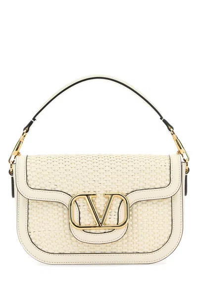 VALENTINO GARAVANI VALENTINO GARAVANI IVORY LEATHER ALLTIME SHOULDER BAG