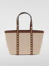 Valentino Small Shopping Bag Rockstud In Beige