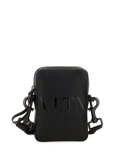 Valentino Garavani Vltn Logo Shoulder Bag In Black