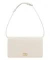 Valentino Mini Vlogo Signature Shoulder Bag In Grained Leather In White