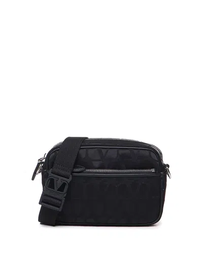 Valentino Garavani Shoulder Bag  With Leather Details In Black