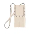 Valentino Nellcote Small Fringe Studded Leather Crossbody Bag In Light Ivory White
