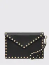 Valentino Dnu Inv  Rockstud Grainy Leather Pouch In Black