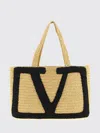 Valentino Garavani  Garavani Viva Superstar Large Raffia Shopping Bag Woman Natural Uni In Brown