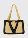 Valentino Garavani  Garavani Viva Superstar Large Raffia Shopping Bag Woman Natural Uni In Brown