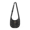 Valentino Garavani Hoboho Hobo Bag In Chevron-patterned Nappa Leather With Studs