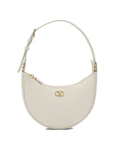 Valentino Garavani Womens Light Ivory Vlogo Signature Mini Leather Hobo Bag In White