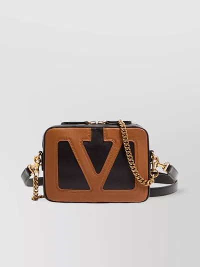 Valentino Garavani Shoulder Bags With Adjustable And Chain Straps In Brown