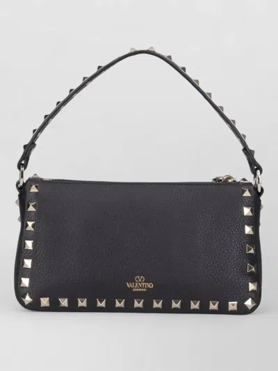 Valentino Garavani Shoulder Clutch Bag Adjustable Strap Studs In Black