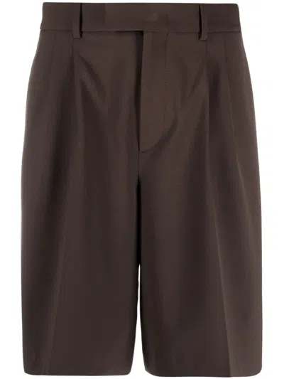 Valentino Side Panel Tailored Shorts In Brown