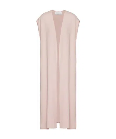 Valentino Side-slit Open Vest In Nude