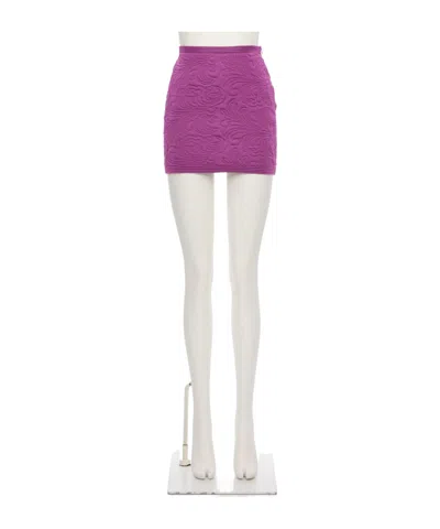 Valentino Jacquard-knit Mini Skirt In Purple