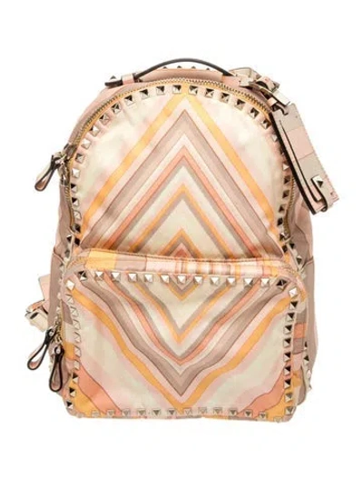 Pre-owned Valentino Garavani Signature Backpack In Orange