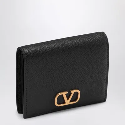 Valentino Garavani Signature Black Leather Vlogo Wallet