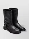 Valentino Signature Buckle Mid-calf Round Toe Boot