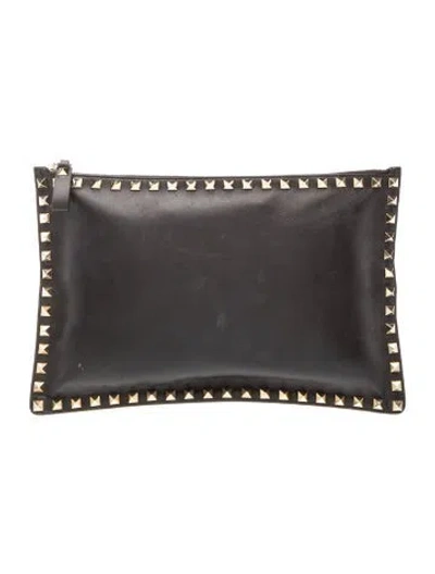Pre-owned Valentino Garavani Signature Clutch In Black