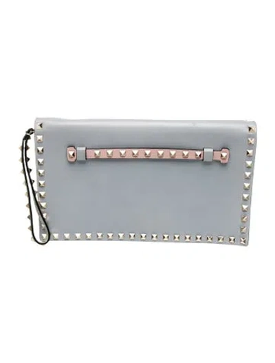 Pre-owned Valentino Garavani Signature Clutch In Blue