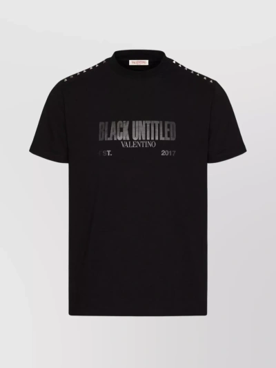Valentino Signature Crew Neck T-shirt In Black
