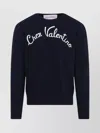 Valentino Logo-embroidered Wool Sweater In Blue