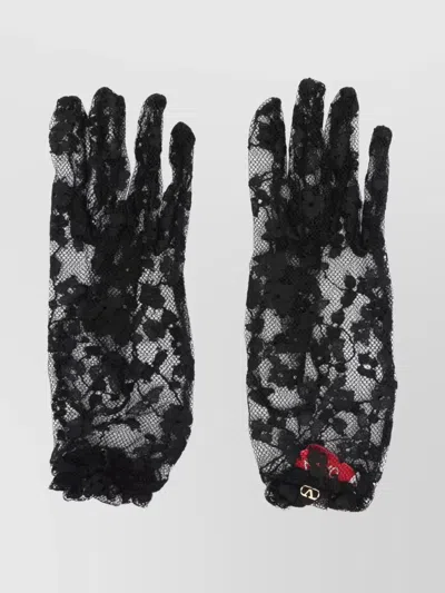 Valentino Garavani Signature Lace Floral Gloves