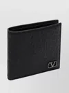 Valentino Signature Leather Bi Fold Wallet In Black