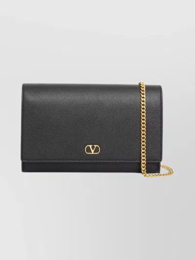 VALENTINO GARAVANI SIGNATURE LEATHER CHAIN WALLET