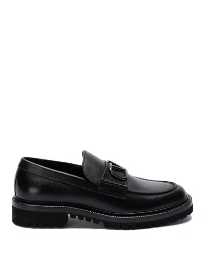 Valentino Garavani Signature Loafers In Black