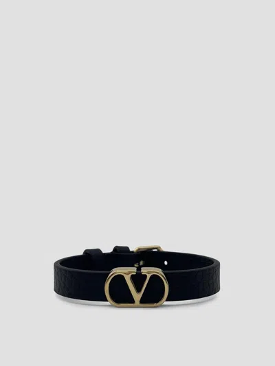 Valentino Garavani Valentino Signature Logo Bracelet In Black