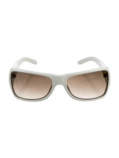 Pre-owned Valentino Signature Logo Oversize Sunglasses In White