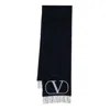 Valentino Signature Logo Scarf In Blue