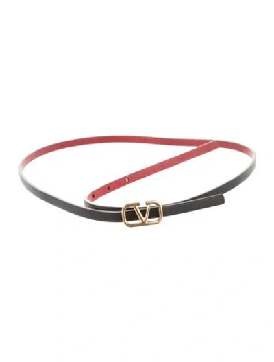Pre-owned Valentino Garavani Signature Logo Skinny Waist Belt In Multi