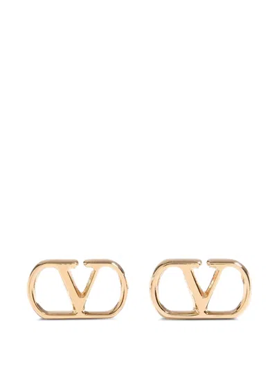 Valentino Garavani Valentino Signature Metal Earrings Vlogo Drop In Oro