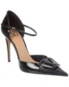 Valentino Garavani Valentino Signature Patent Leather Pump In Black