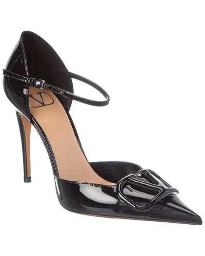 Valentino Garavani Valentino Signature Patent Leather Pump In Black