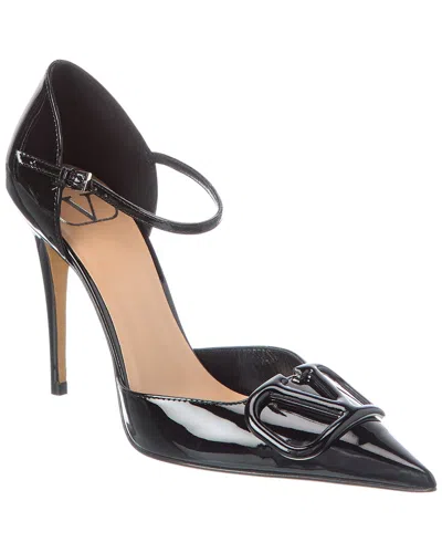 Valentino Garavani Valentino Signature Patent Leather Pump In Black