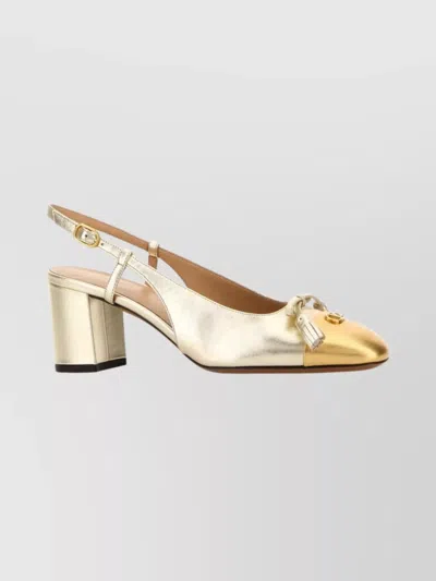 VALENTINO GARAVANI SIGNATURE PUMPS WITH BLOCK HEEL AND TASSEL
