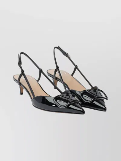Valentino Garavani Signature Slingback Pump Bow Detail In Black