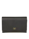 Valentino Signature V-logo Card Case In Black