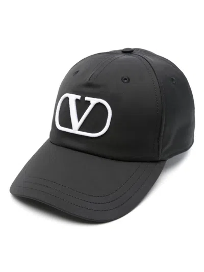 Valentino Garavani Signature V-logo Men's Baseball Cap In Navy