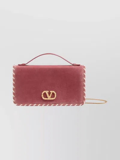 Valentino Garavani Signature Velvet Chain Wallet Bag