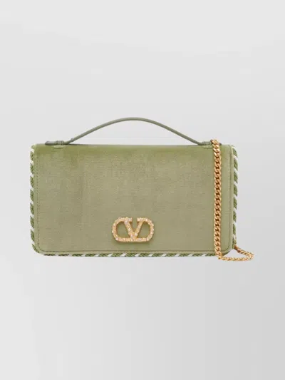 VALENTINO GARAVANI SIGNATURE VELVET CHAIN WALLET