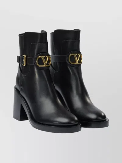 Valentino Garavani Signature Vlogo 70mm Ankle Boots In Black