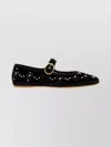 Valentino Endouce Embellished Grosgrain-trimmed Velvet Mary Jane Ballet Flats