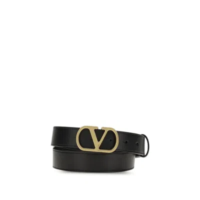 Valentino Garavani Signature Vlogo Belt In Black