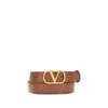 Valentino Womens Vlogo Signature Leather Belt Deep Caramel In Brown
