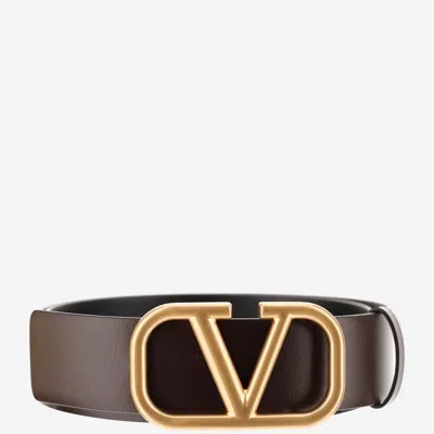 Valentino Garavani Signature Vlogo Belt In Brown