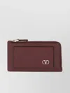 Valentino Signature Vlogo Coin Purse In Burgundy
